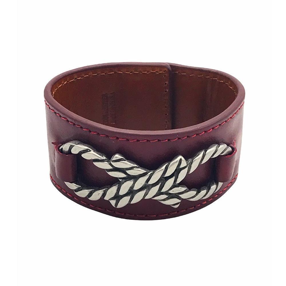 Patricia Nash Amabel Infinity Rope Cuff Bracelet Patent Berry Red